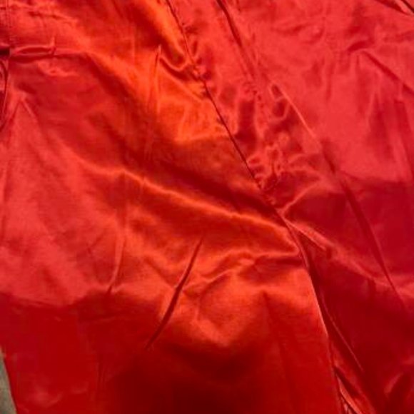 RED High Waist Satin Pants - Picture 10 of 12